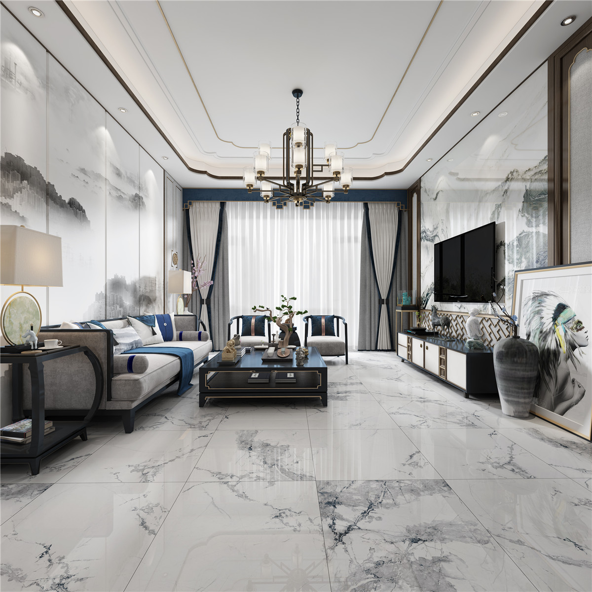 YCYB80050墨色煙華